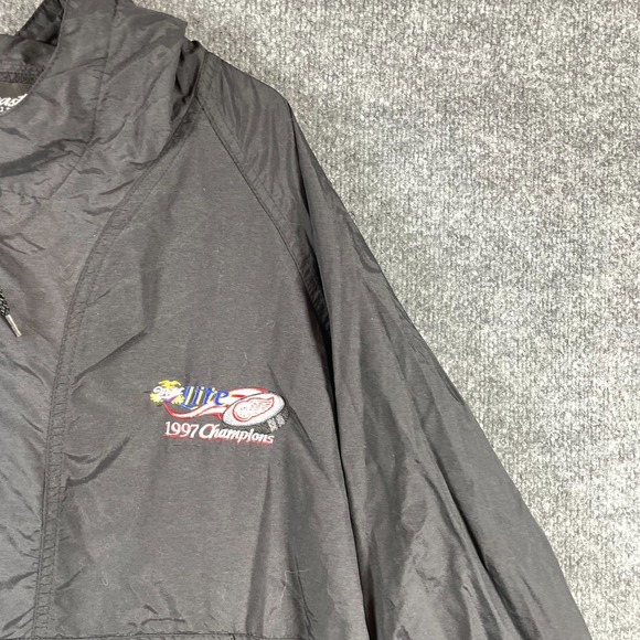 VTG Detroit Red Wings Jacket Mens XL Black Stanley Cup Miller Baggy 90s Light - Picture 4 of 14